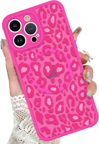 Vista 19 de KANGHAR - Funda para iPhone 11 [Compatible con Magsafe] Patrón estampado de leopardo Lindo guepardo Funda protectora magnética para niñas, mujeres