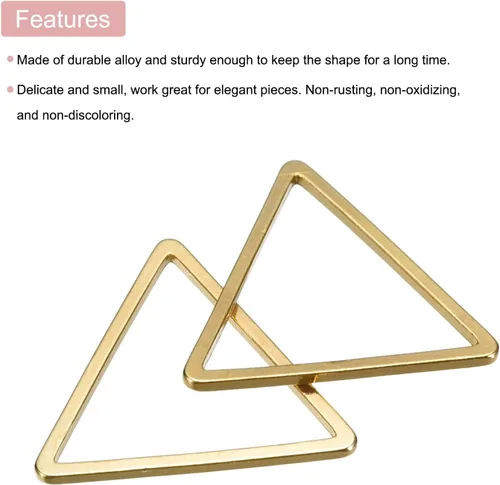 Vista 4 de MECCANIXITY Aro de abalorios triangular, anillo de enlace geométrico con marco triangular para hacer joyas