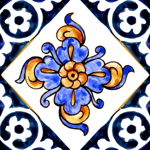 Vista 28 de Pegatinas de Azulejos Estilo Azulejo Español Portugués Despegar y Pegar para Salpicadero Juego de 16 piezas (3.9_10)