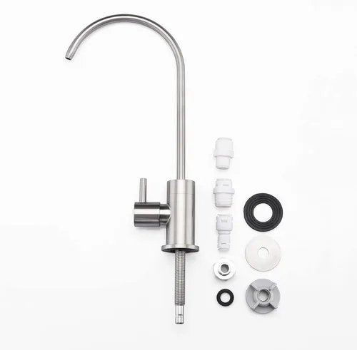 Vista 5 de Kablle Grifo de agua potable para fregadero de cocina, grifo de filtración de agua de ósmosis inversa para fregadero de bar, níquel cepillado