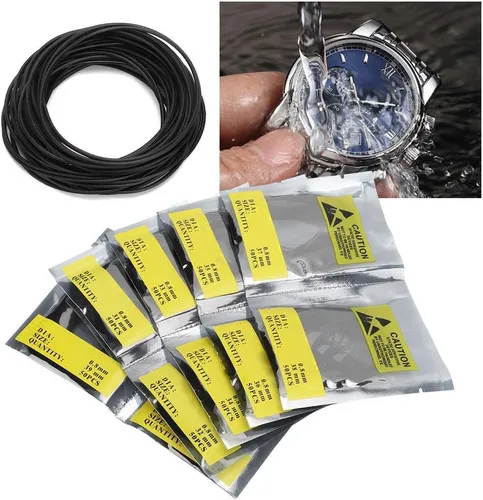 Vista 4 de plplaaoo Junta de reloj, juntas tóricas de goma, 500 unidsbolsa, junta trasera de reloj, juego de arandelas de sello de goma, herramienta