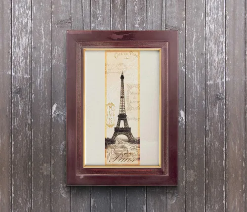 Vista 5 de Póster de 12x36, diseño de la Torre Eiffel vintage delgada