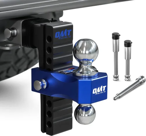 Vista 8 de OMT - Enganche de remolque ajustable, receptor de 2 pulgadas, enganche de Negro-Azul