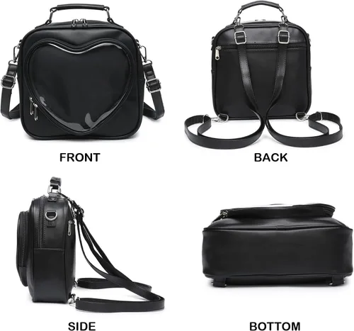 Vista 4 de CHERRY SAUCE Ita Bag Multi-Purpose Backpack Crossbody Heart Purse Kawaii Pin Display Bag for Cosplay