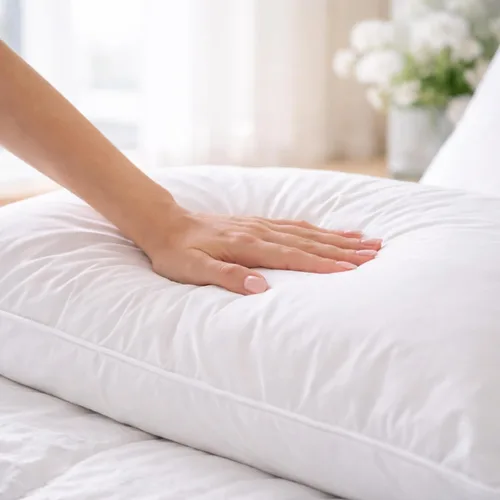 Vista 2 de Continental Bedding Harmony White Goose Down Pillow 550 Fill Power Medium Loft 100% algodón 300 hilos Shell tamaño estándar 1 paquete fabricado