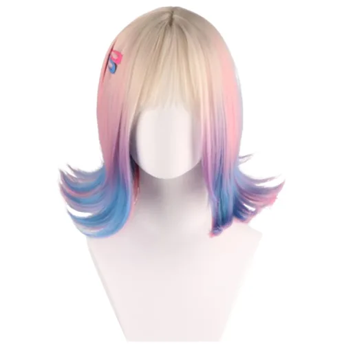 Vista 7 de COSPLAZA Cosplay Pelucas Moda Corto Azul Anime Cabello Elegante Mujer Fiesta Peluca