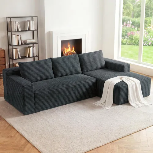 Vista 20 de Sofá seccional Cloud de 96 pulgadas, sofá seccional modular moderno con asiento profundo, sofás de pana sin estructura rígida con chaise