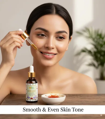 Vista 5 de Herbs Botanica Kumkumadi Oil Pure Ayurveda Face Oil con azafrán, suero hidratante facial 26 hierbas 1.0 fl oz