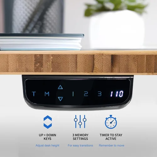 Vista 7 de VIVO - Escritorio eléctrico de pie de 71 x 30 pulgadas con marco de bambú real, ajuste de pantalla táctil, soporte de marco de 176 lb, serie 2E