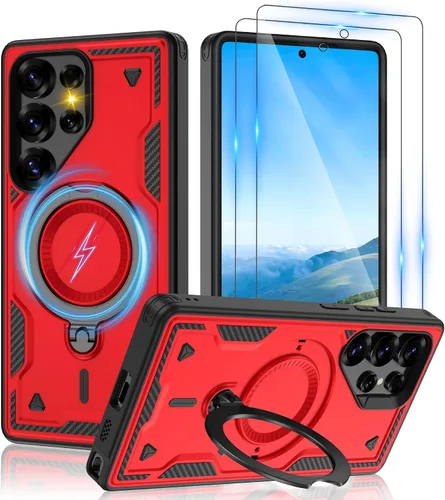 Vista 108 de Gritup fro Funda para Google Pixel 9A, funda protectora magnética de grado militar compatible con Mag-Safe, 2 protectores de pantalla HD, soporte