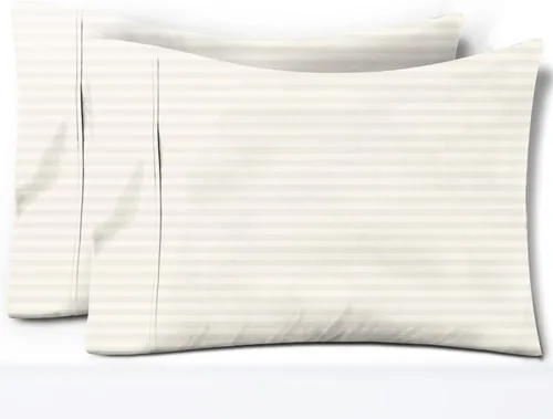 Vista 11 de TEXAS LINEN CO. Juego de 4 fundas de almohada tamaño queen de 100% algodón egipcio - Fundas de almohada de lujo de 600 hilos tamaño queen/estándar