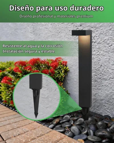 Vista 4 de GKOLED Paquete de 4 Luces de Paisaje de Bajo Voltaje, Luces de Sendero, 3W 9-15V CA/CC Cableadas para Exteriores Luces LED de Sendero de Paisaje