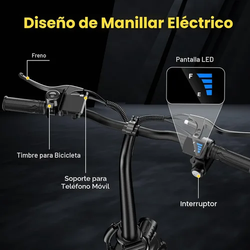 Vista 7 de INSDRGN Scooter eléctrico para adultos con asiento, motor pico de 1000 W, 48 V, 10.4 AH, scooter eléctrico plegable, neumáticos de 14 pulgadas, 20
