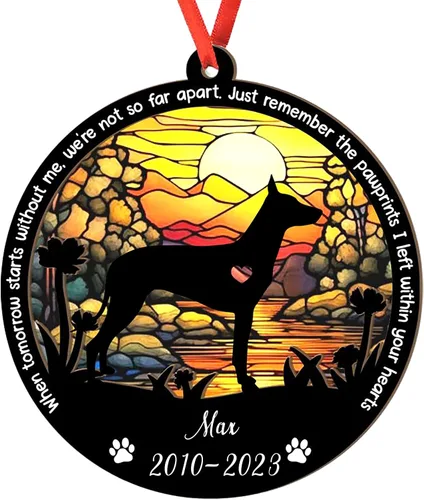 Vista 101 de Adorno personalizado para atrapasoles de sabueso afgano, adorno de Navidad de sabueso afgano – Regalo para perro amante, sabueso afgano
