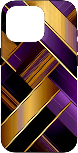 Vista 20 de Púrpura Negro Oro Plaid Patrón A Cuadros Amantes Caso Para iPhone 16