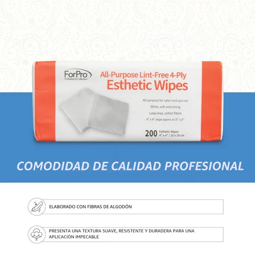 Vista 3 de ForPro Toallitas estéticas multiusos de 4 capas sin pelusas, 200