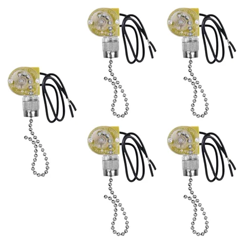 Vista 5 de 5 Pieces Fan Light Pull Switch Zing Ear Ze-109 with Beaded Chain Replacement Pull Chain Switch Control for Ceiling Fan and Table Lamp- Agent