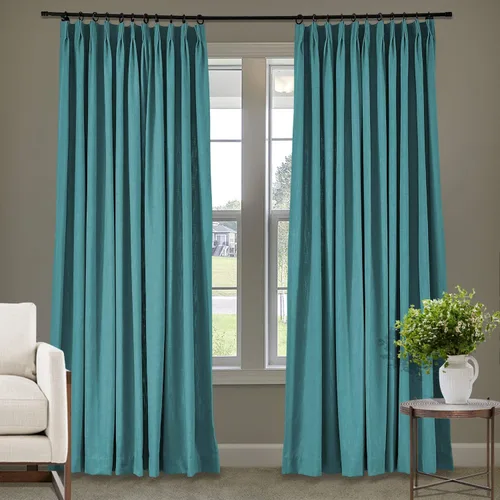 Vista 82 de Frelement Cortinas plisadas de lino de algodón de 100 pulgadas de ancho y 102 pulgadas de largo, cortinas con reducción de ruido para sala
