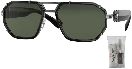 Vista 2 de Versace VE2228 Irregular Sunglasses for Men BUNDLE With Designer iWear Complimentary Eyewear Kit