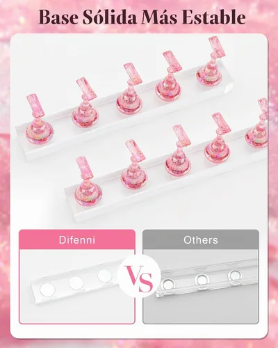 Vista 4 de Soporte de uñas para prensa, puntas de uñas magnéticas, soporte de uñas para pintar uñas, diseño de uñas postizas con masilla adhesiva reutilizable