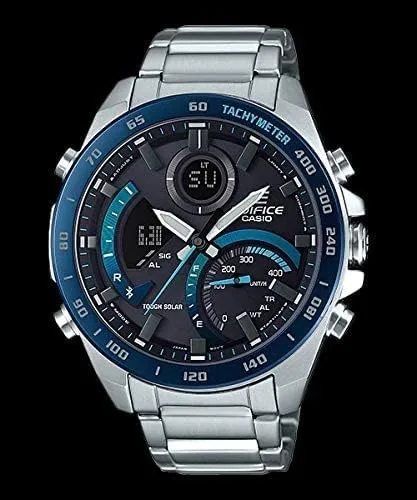 Vista 3 de CASIO EDIFICE ECB-900YDB-1BJF Cronógrafo de combinación digital a analógica modelo de bisel Bluetooth IPbanda de acero inoxidable azul