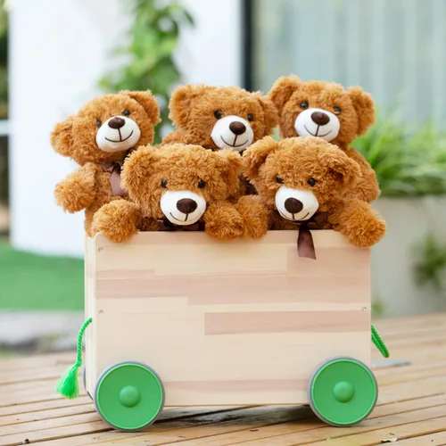 Vista 3 de Paquete de 5 osos de peluche a granel, juguetes de peluche, regalo para niños y novias, osos de peluche de 13.5 pulgadas para Navidad, San Valentín