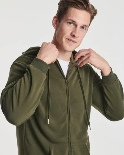 Vista 4 de Paquete de 3 sudadera con capucha de manga larga y cremallera completa para hombre, chaqueta atlética (disponible en tallas grandes y altas)