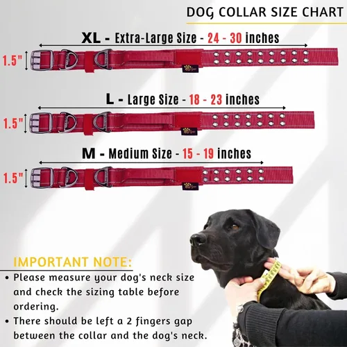 Vista 2 de ADITYNA - Collar de perro resistente para perros grandes con asa de tráfico Borgoña
