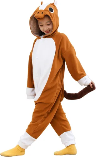 Vista 4 de Pijama unisex de una pieza para niños, disfraz de animal para cosplay de Navidad, Halloween