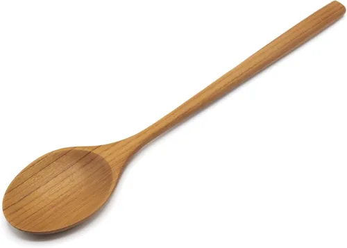 Vista 9 de FAAY Cucharas de cocina y ensalada de teca tailandesa (paquete de 2), 9.5 pulgadas, hechas a mano en Tailandia, acabado de aceite de coco natural