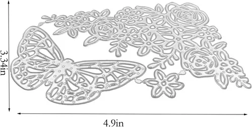 Vista 2 de Juego de sellos y troqueles de mariposa para hacer tarjetas, sellos transparentes y troqueles de corte de metal para álbumes de recortes