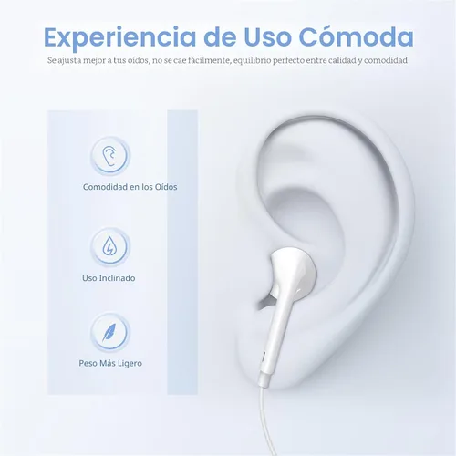 Vista 4 de Paquete de 2 auriculares USB C para iPhone 17/16/15, auriculares tipo C con cable con micrófono y control remoto, auriculares con cancelación