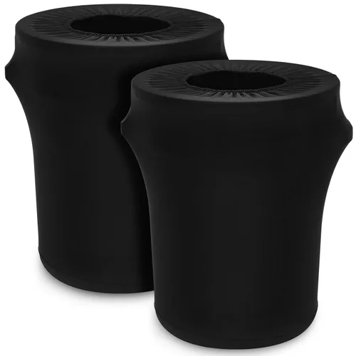 Vista 14 de Tanlade Cubierta elástica para cubo de basura de 32 galones, contenedor de residuos de spandex para exteriores, negro, 1 unidad