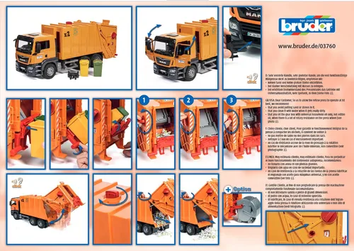 Vista 6 de Bruder 03760 Man TGS Camión de basura