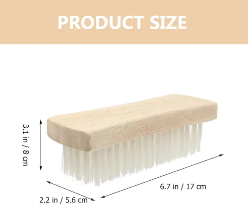 Vista 3 de Cepillo de brillo multiusos para ropa, zapatos, cerdas de nailon suave, cepillo de limpieza de lavandería con mango de madera para chaquetas