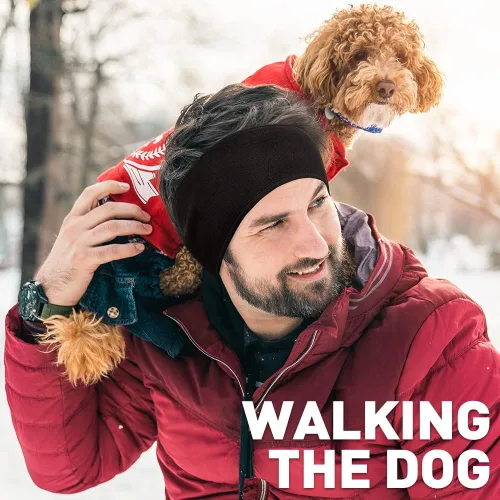 Vista 2 de JOEYOUNG Calentadores de orejas de forro polar para hombres, mujeres y niños, diadema de invierno, orejeras para clima frío, correr, ciclismo, esquí