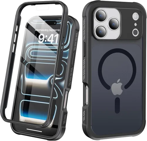 Vista 28 de Funda para iPhone 15 de cuerpo completo, protector de pantalla integrado, con protector de lente de cámara, [antiamarilleamiento], funda protectora