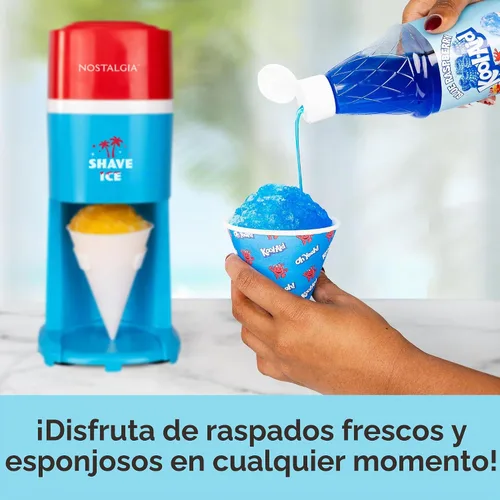 Vista 5 de Nostalgia Máquina de afeitar de hielo y cono de nieve, afeitadora de hielo multiusos para golosinas congeladas, granizados, conos de nieve y más