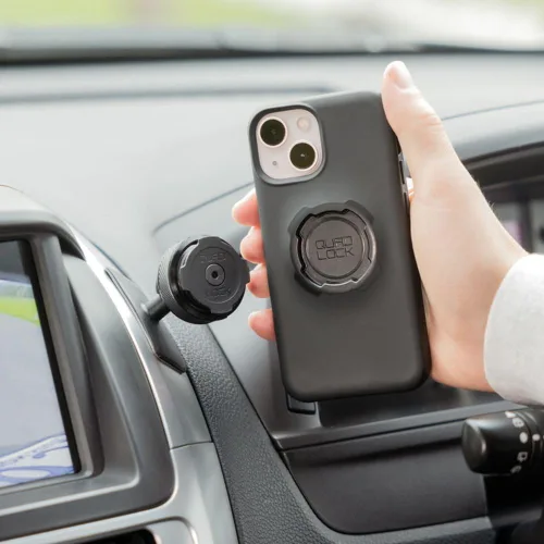 Vista 5 de Soporte de teléfono adhesivo Quad Lock para salpicadero/consola de coche para iPhone, Galaxy, Pixel y adaptador universal