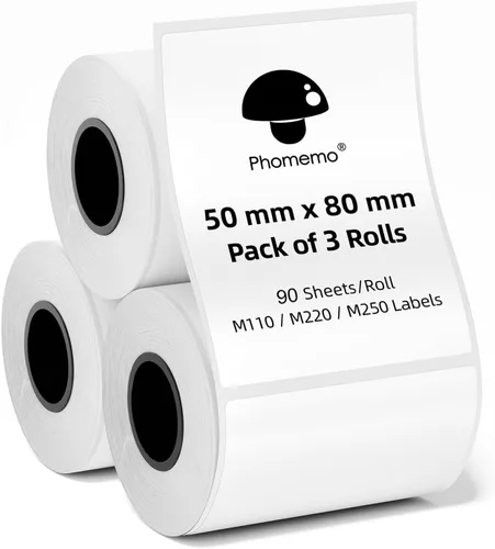 Vista 19 de Phomemo - [3x130 piezas] Etiquetas de dirección Phomemo, 3 rollos de 25x67mm (0.98"x2.64"), para M110, M100, M220, M221, M120, M200, etiquetas
