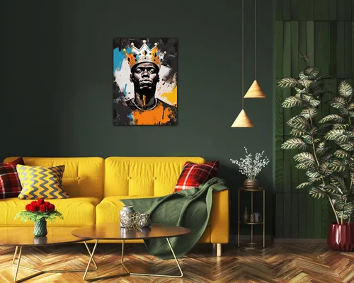 Vista 231 de Arte de pared afroamericano, decoración de rey y reina bailarín negro para sala de estar, arte de pareja de amor negro para dormitorio, lienzo