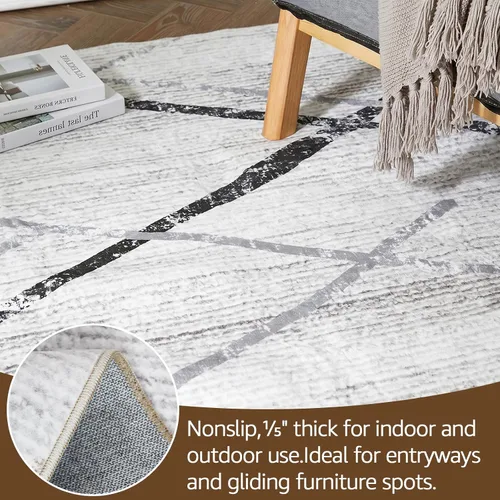 Vista 148 de jinchan Alfombra marroquí de pasillo 2x6 - Alfombra de pasillo lavable a máquina para cocina, alfombra moderna geométrica suave de pelo bajo
