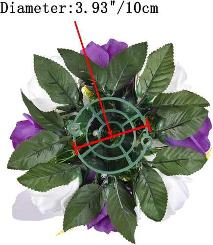 Vista 5 de 2 ramos de flores falsas, 15 cabezas de rosas de plástico con base, flores artificiales para ramos de boda, centros de mesa, fiesta, día de San