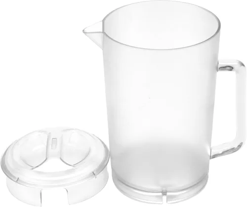 Vista 4 de GET P-3064-1-CL-EC Jarra de plástico resistente y sin BPA de 2 cuartos de galón con tapa, inastillable (64 onzas), transparente