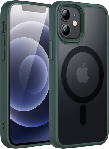 Vista 9 de JETech - Carcasa magnética mate para iPhone 12 mini, color negro Compatible con MagSafe, parte trasera mate translúcida, protección delgada a