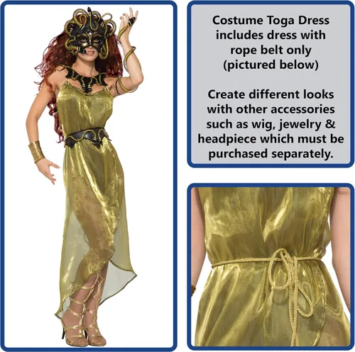 Vista 3 de Forum Novelties Vestido Toga dorado para mujer