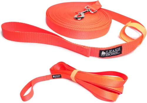 Vista 13 de Leashboss entrenador largo, correa de nailon de entrenamiento para perros, 1 pulgada con correa de almacenamiento., Negro