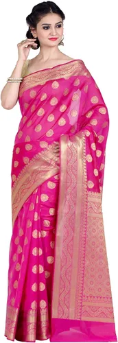 Vista 12 de Chandrakala Banarasi - Sari para mujer con blusa sin costura (1105)