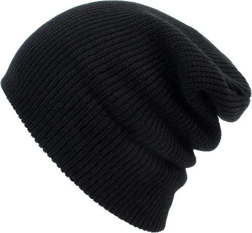 Vista 2 de Muryobao Gorro de punto para mujer gorro de invierno suave y cálido con puños de calavera