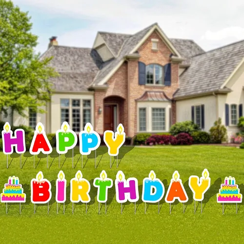 Vista 11 de Carteles de feliz cumpleaños de Blue's Clues con estacas de metal, letras de 16